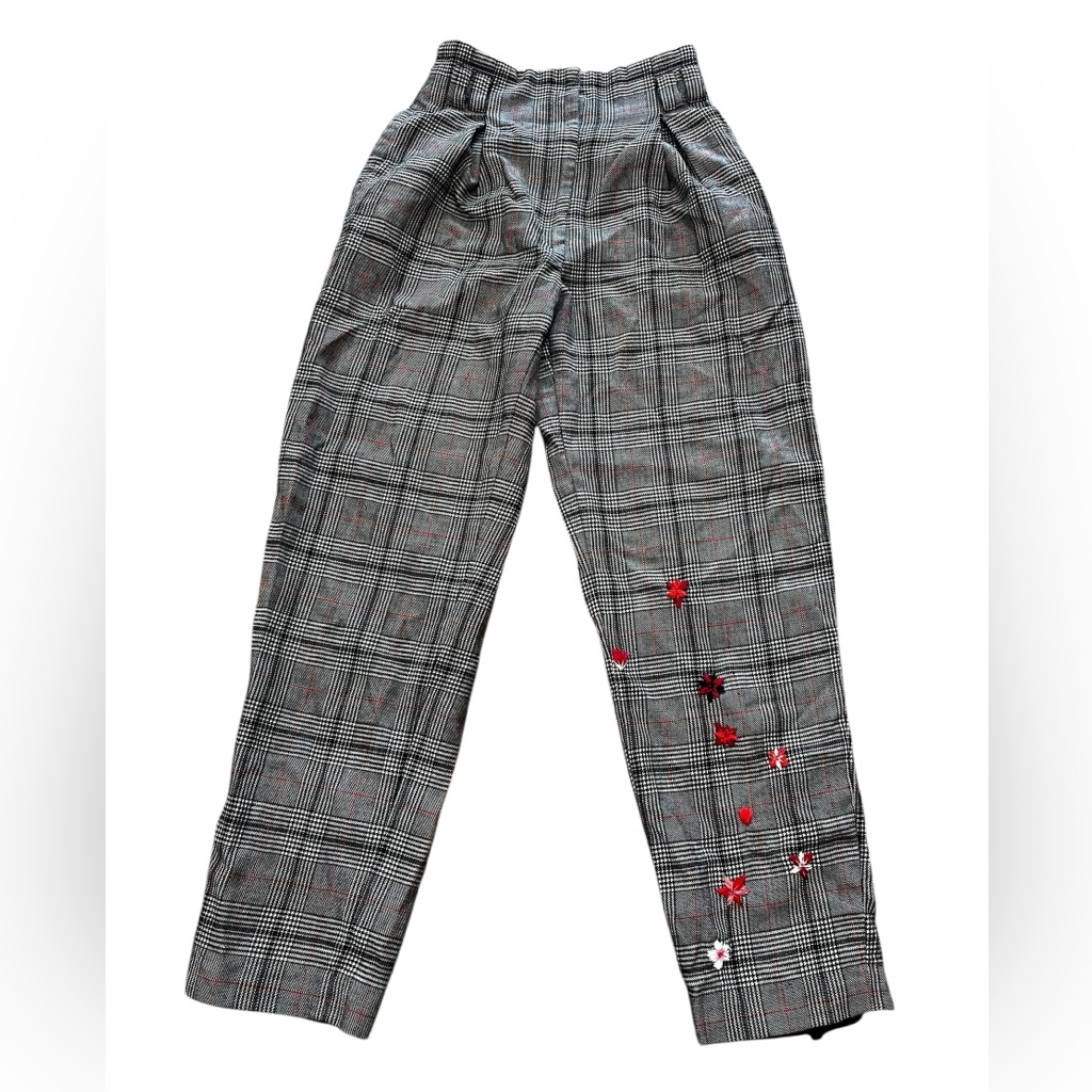 Neiman Marcus Reworked Vintage 80âs Wool Plaid Trousers High Waist Pants-8